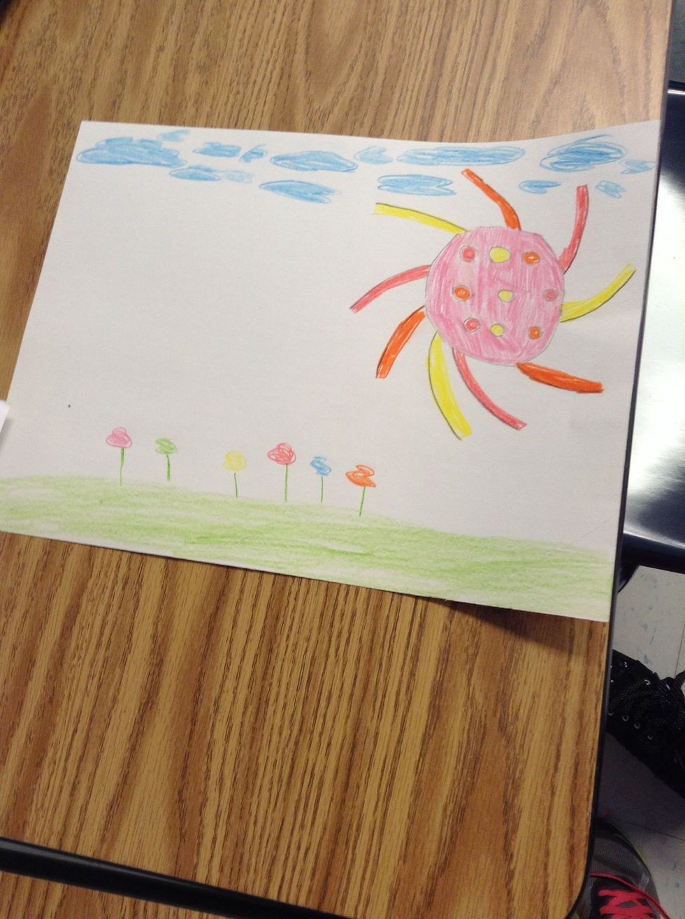 Then get a blue and make some clouds but the flowers are optional. :D