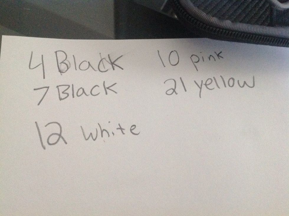 Then get all your colours