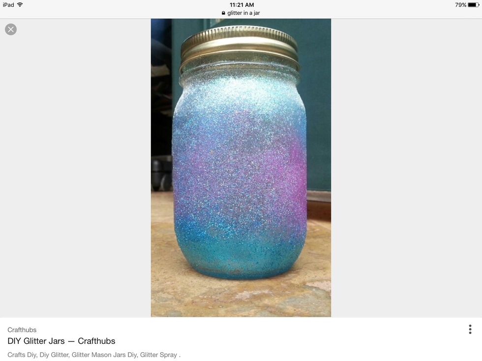 Then, get some glitter and open the lid off the glitter and pour a little bit in the water bottle too.