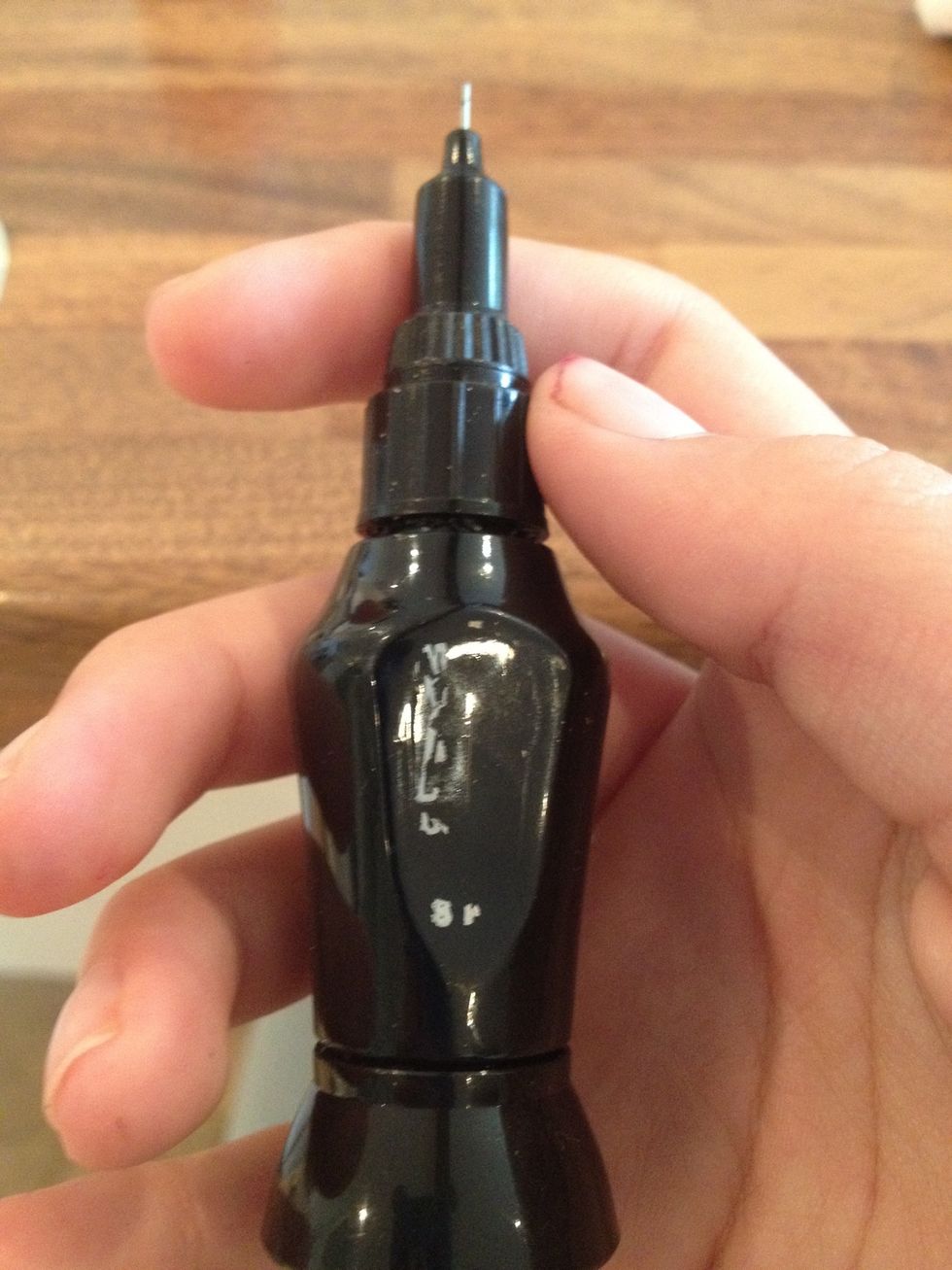 Then get your black. You can use a dotting tool or just the normal brush