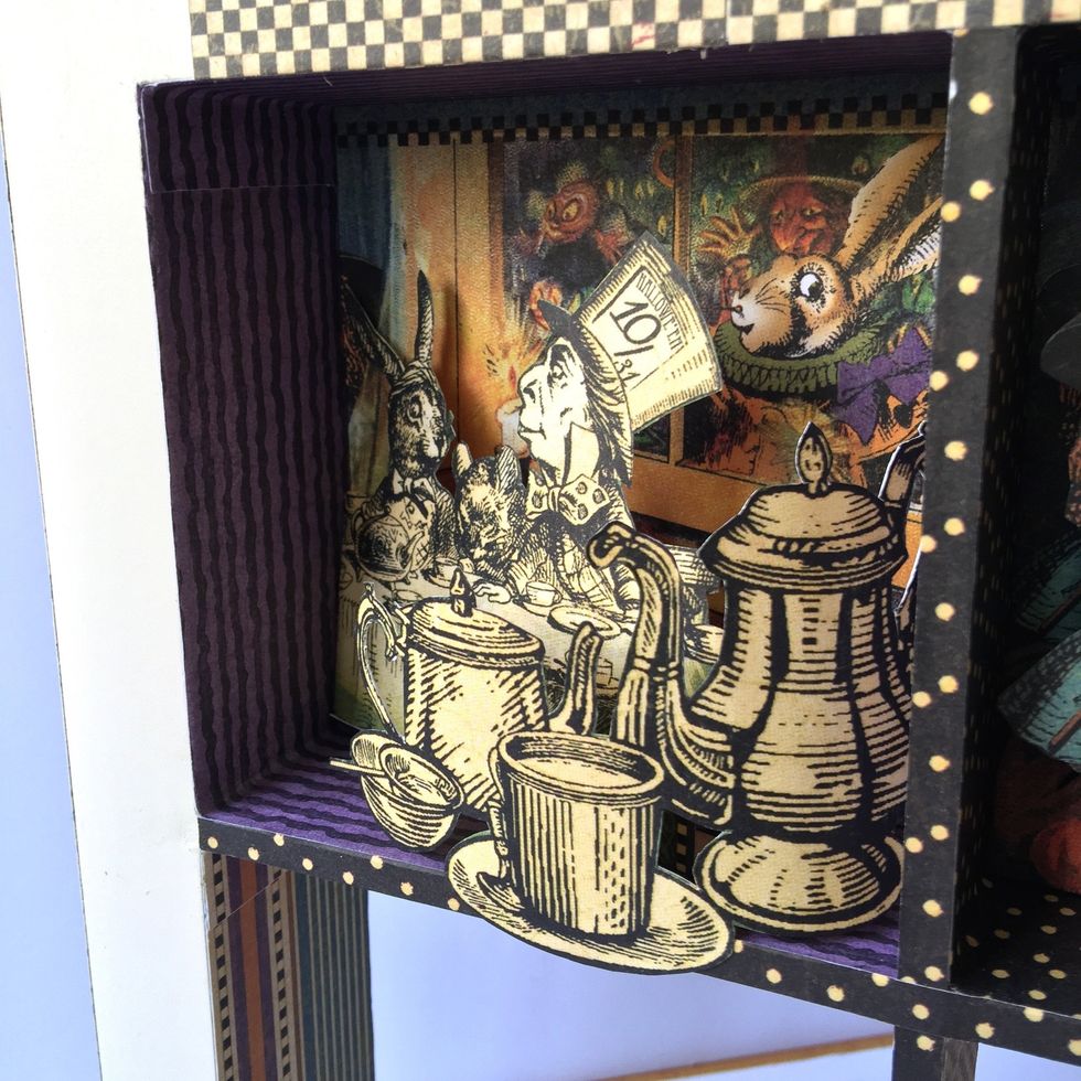 Then glue fussy cut pieces as shown.