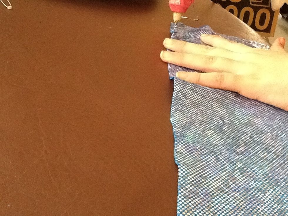 Then glue little sections at a time