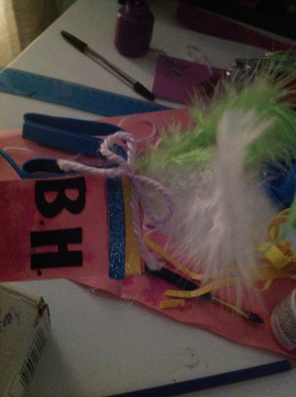 Then glue the lace bow