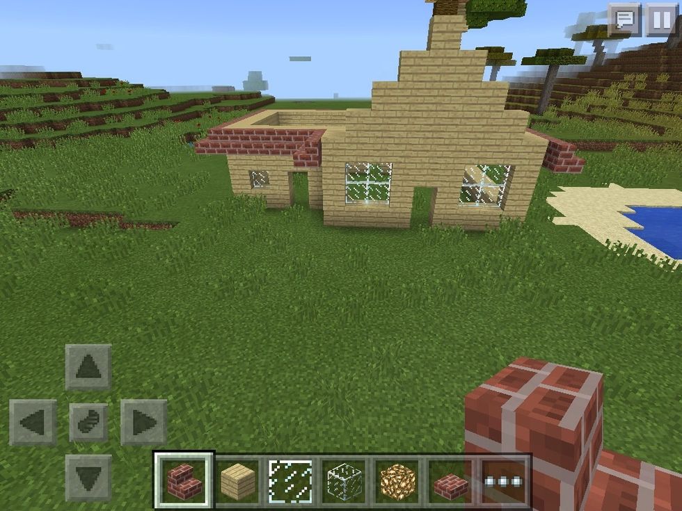 Then go around it with your stairs BUT, don't do the front of the larger house