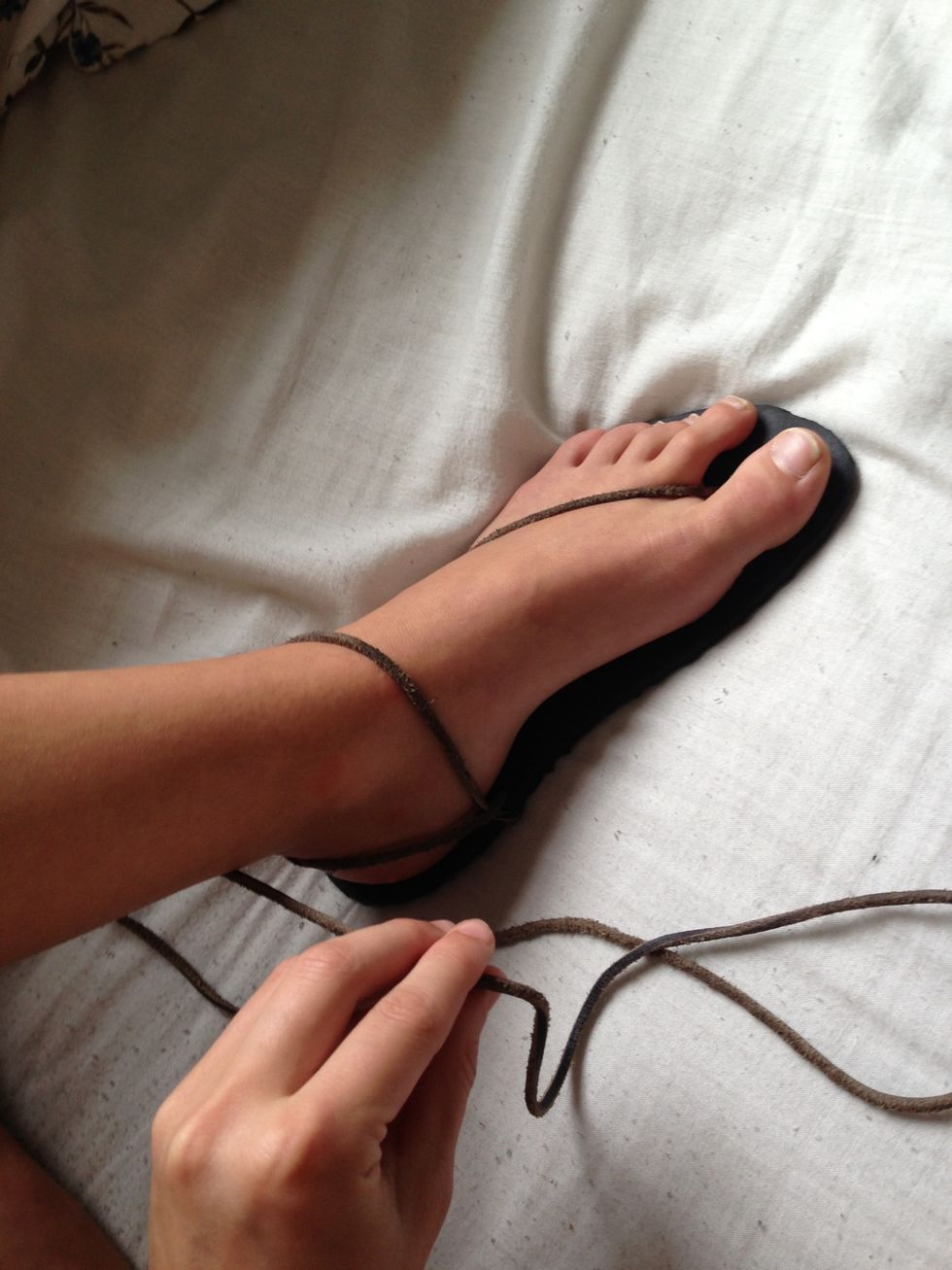 Then go around your leg.