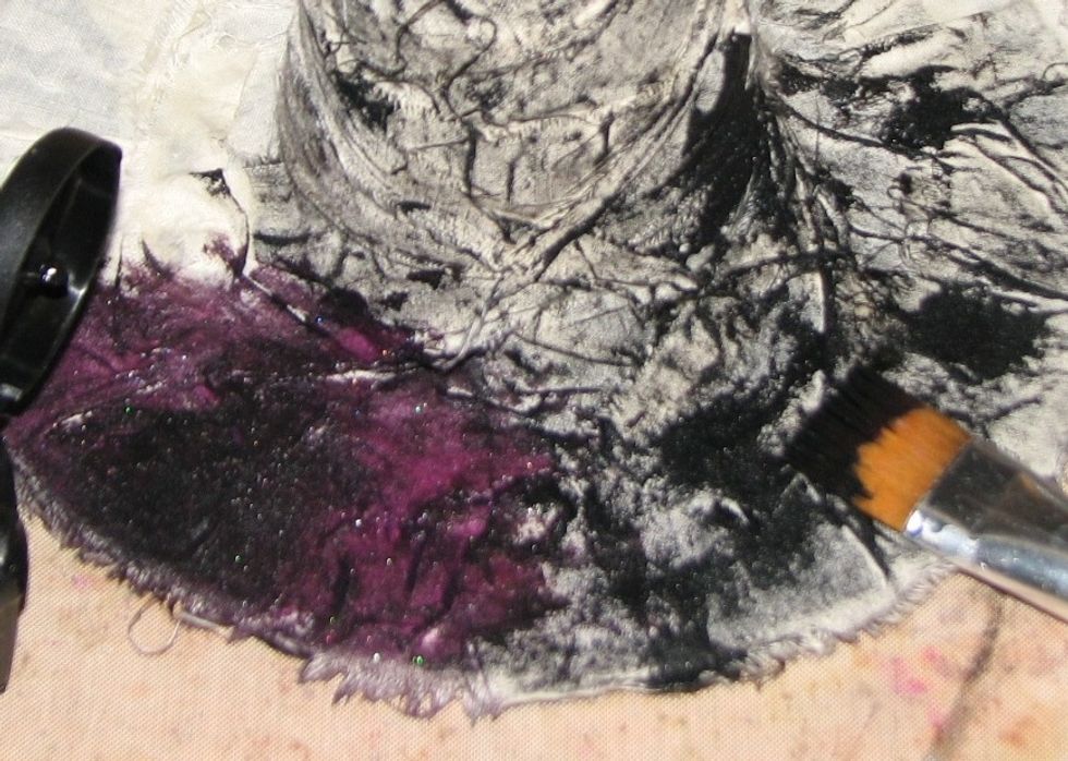 Then go back over and add the Art Anthology Sorbet (sparklie) Imperial (purple) paint.