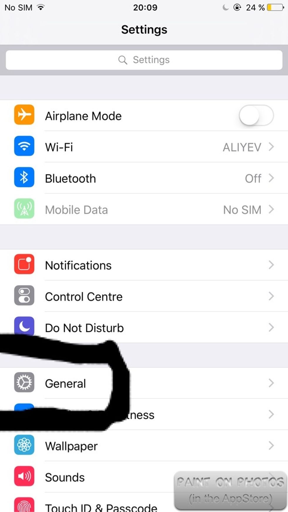 Then, go to 'General'