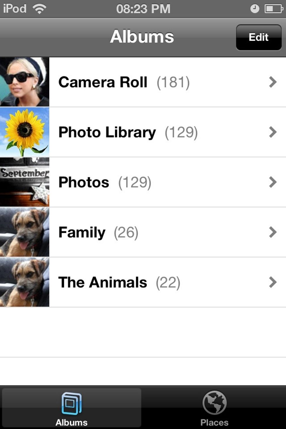 Then go to photos then camera roll..