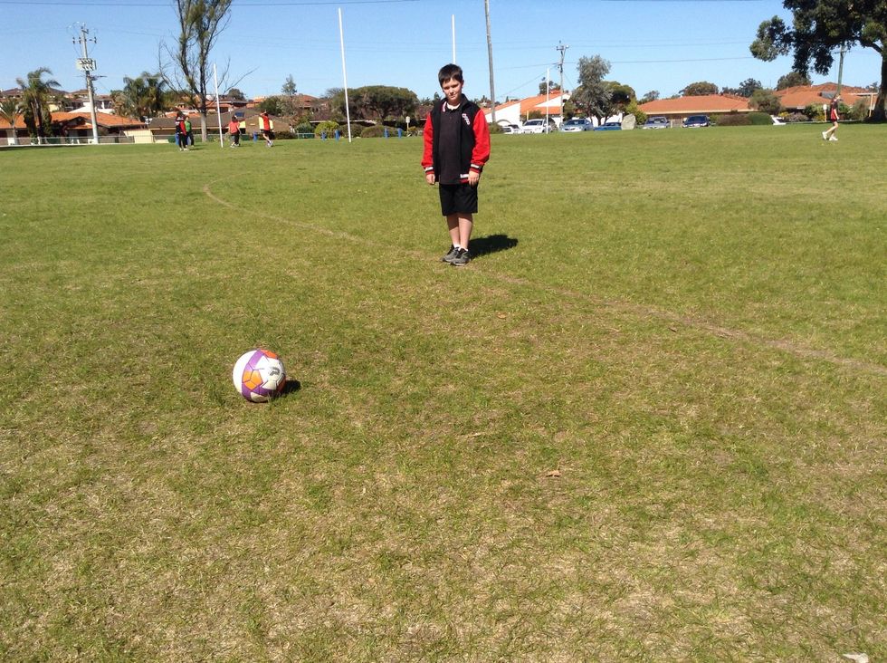 Then go to the side 1-2 big steps of where you are standing depending on which foot you are going to use.