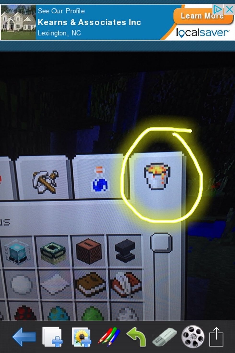 Then go to this lava bucket button thing