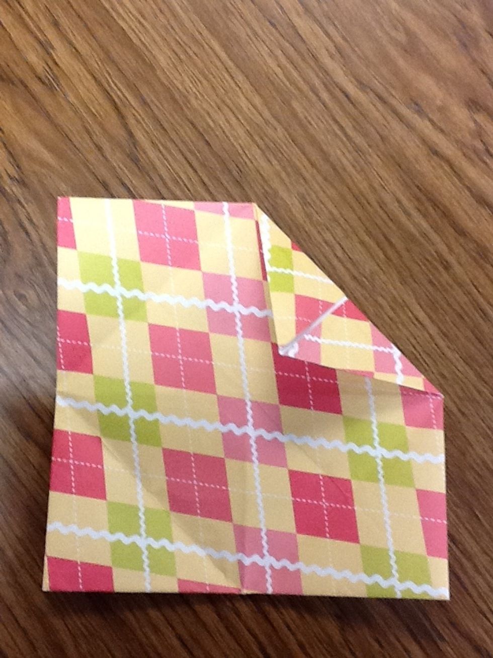 Then grab that corner and fold it to the middle.