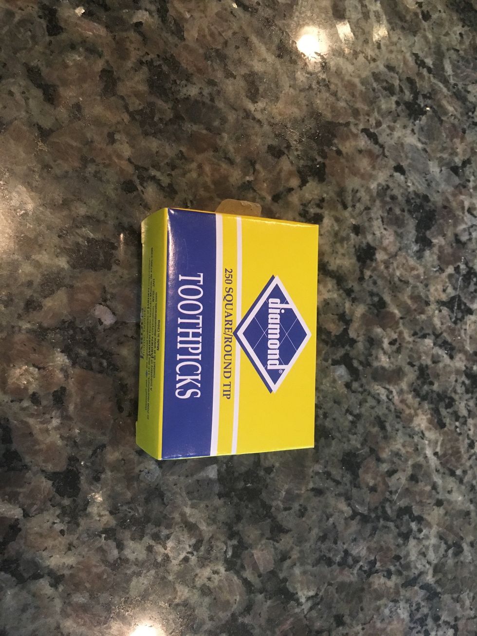Then, grab two toothpicks to test the cakes.