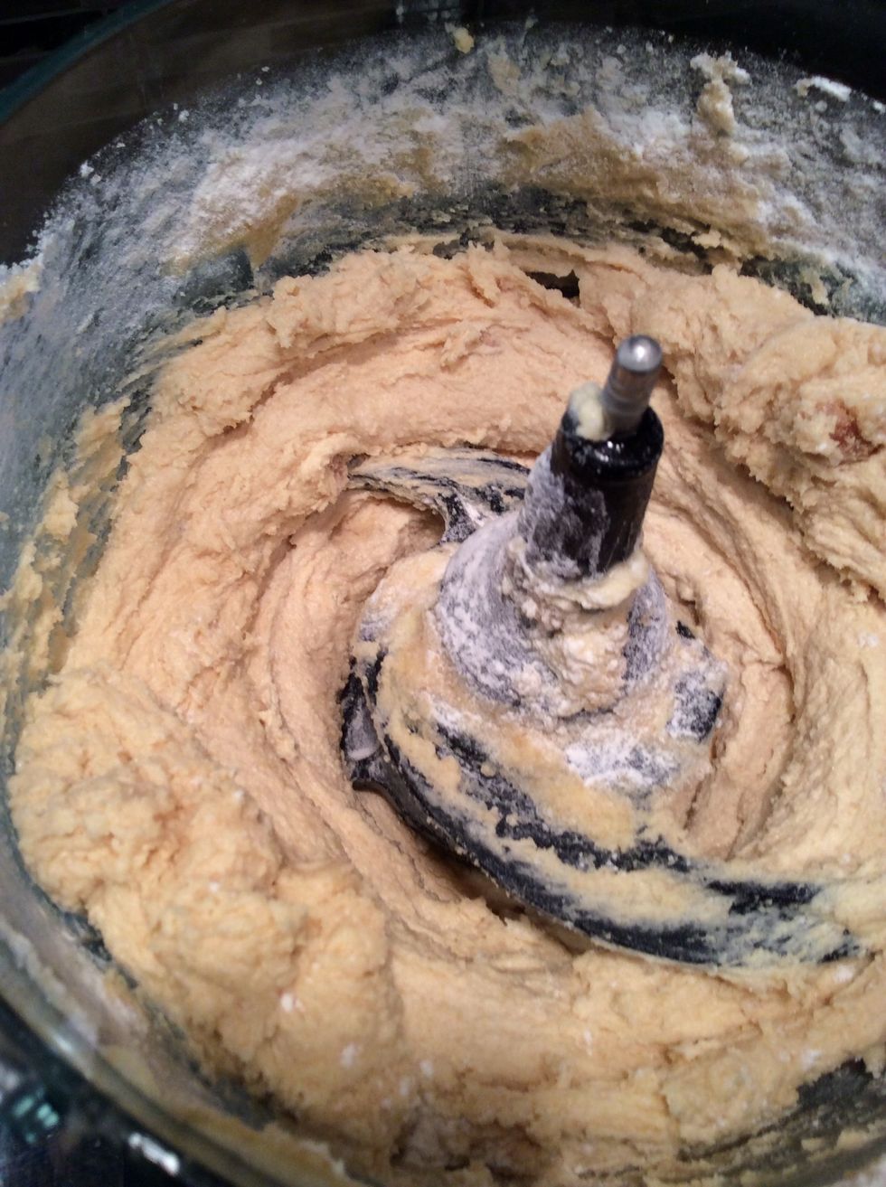 Then gradually add the dry ingredients together make into thirds.