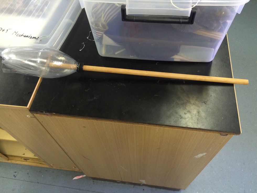 Then hot glue the dowel in