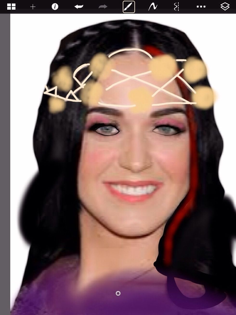 Then I added a flower headband I know it's not that great but I did try