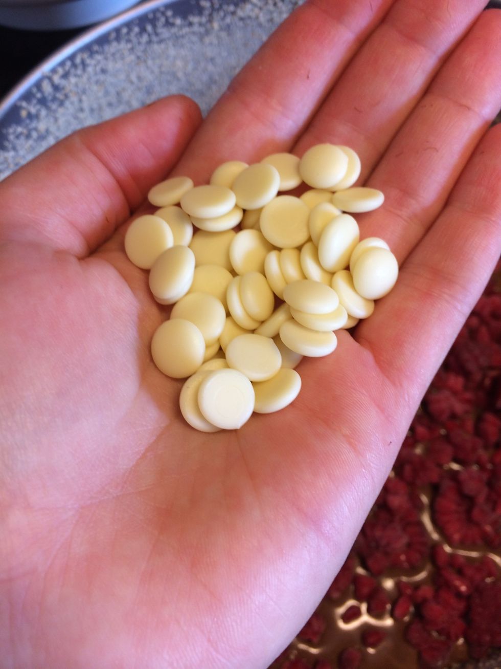 Then I added some white chocolate buttons.