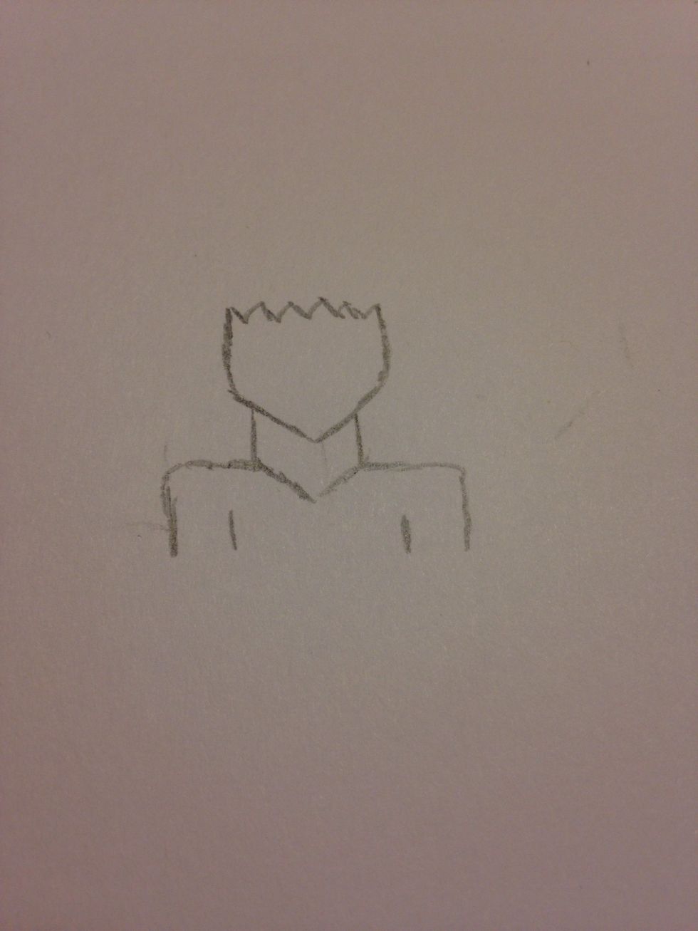 Then I added the shoulders and bangs, just the start of the character!
