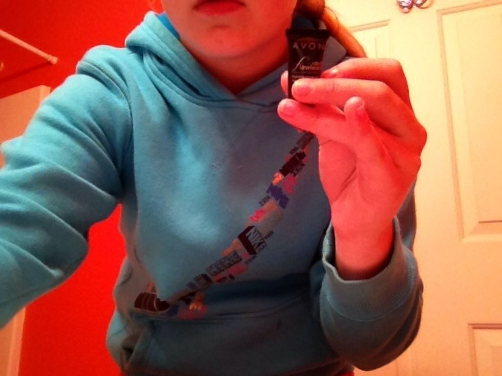 Then I apply foundation and powder.