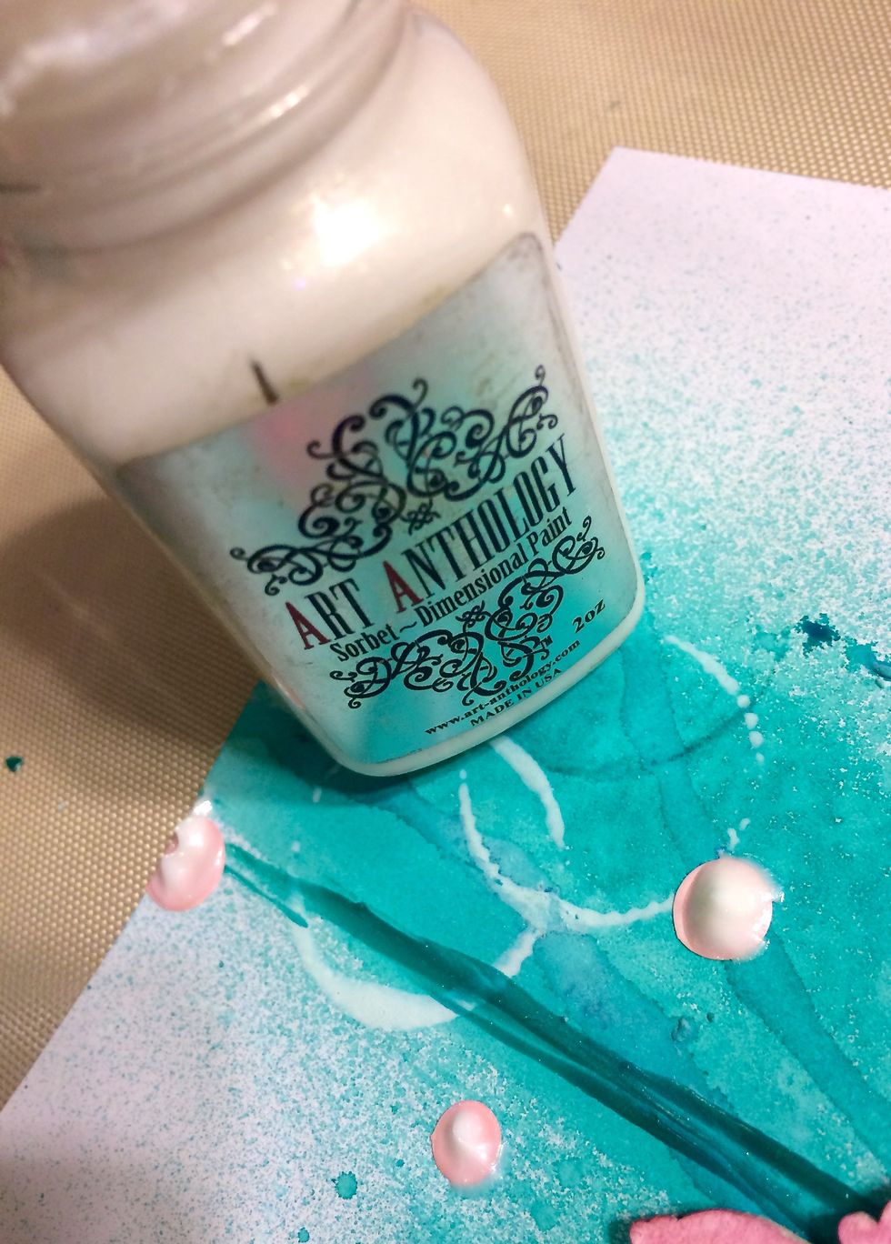 Then, I dab each dot. Let's see how this look when it's dry.