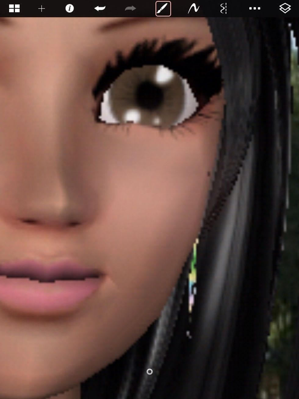 Then I did the same on the right cheek