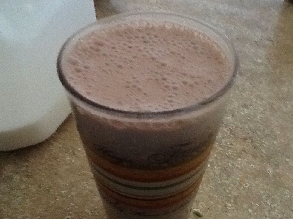 Then i eat breakfast It's a chocolate milk party!!! XD