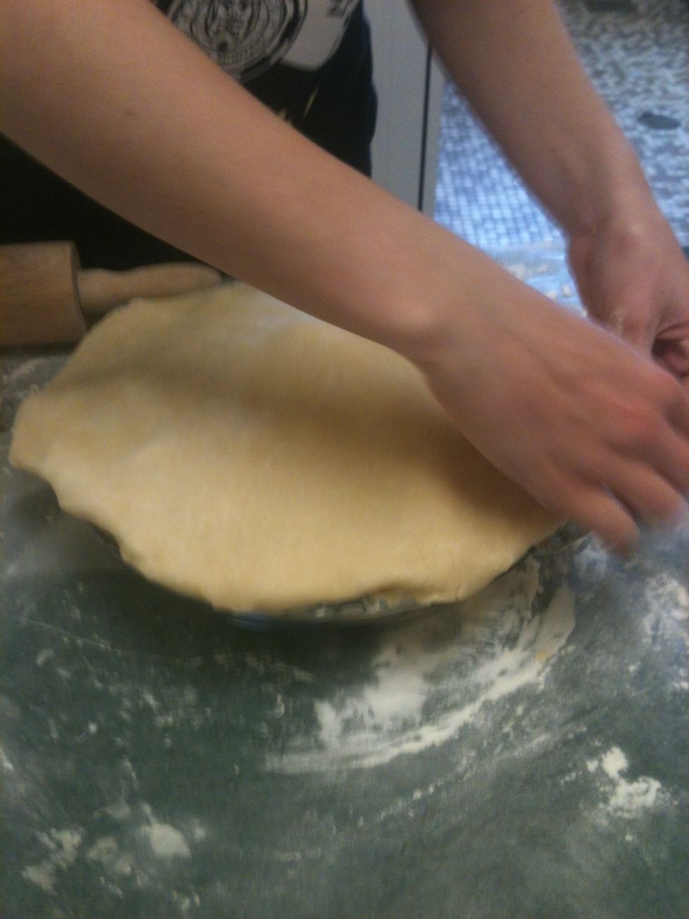 Then I fold under the edges of the crust.