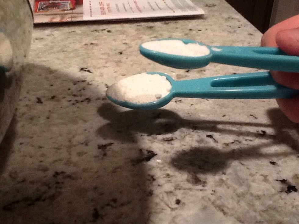 Then I got 1 1/2 teaspoons of baking powder.