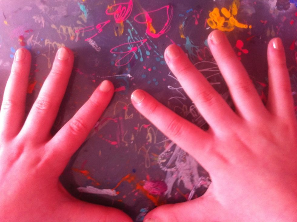 Then I painted my nails with a nude colour as I thought this would be the best background, but it's up to you what colour you pick