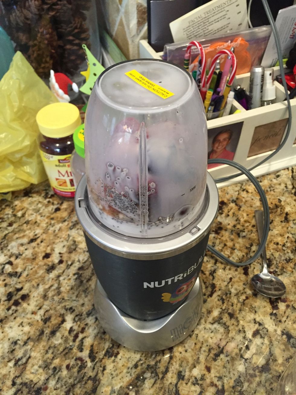 Then I put it on the blender