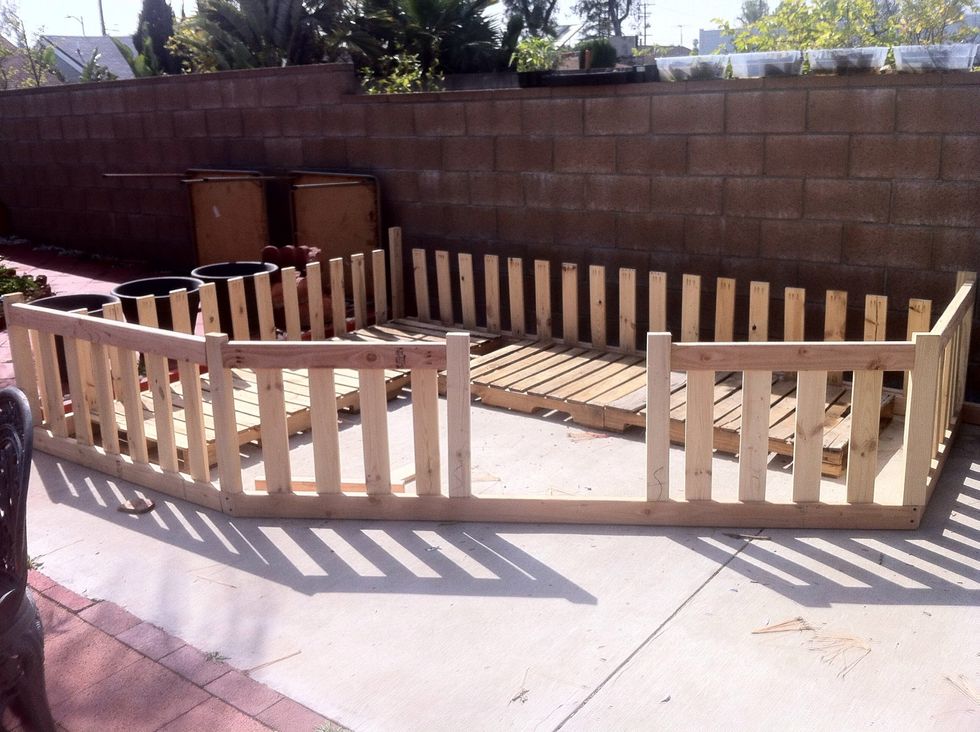 Then I put up the 2x4 on the top.