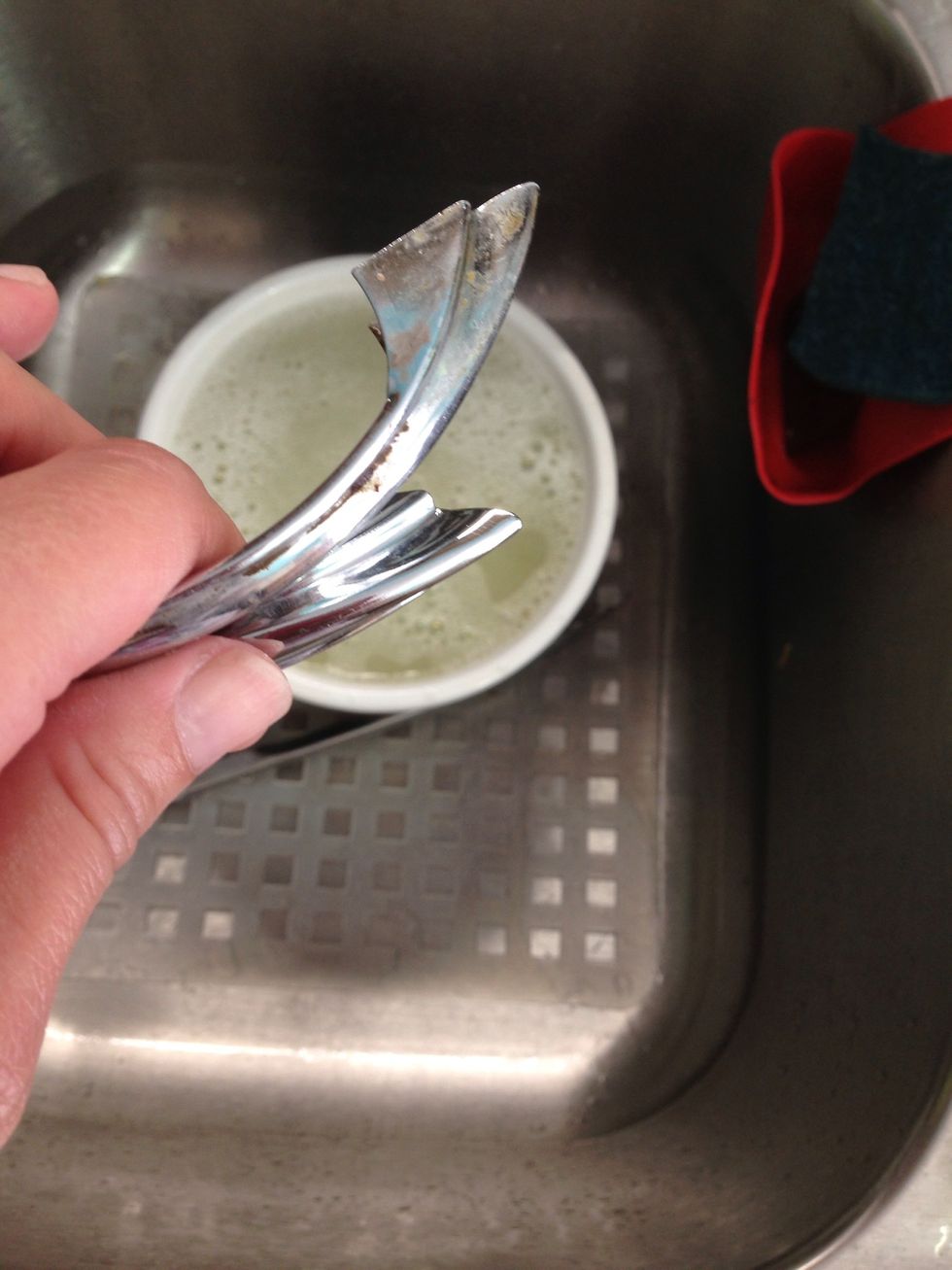 Then I rinsed them thoroughly with warm water.