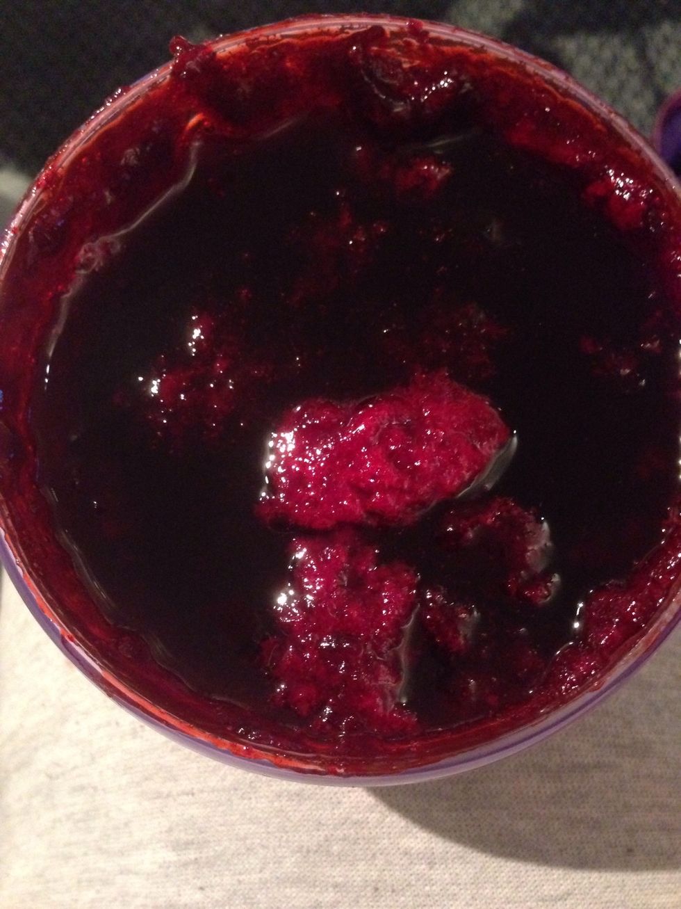 Then I take some fake blood. This is homemade, you can use whatever you have