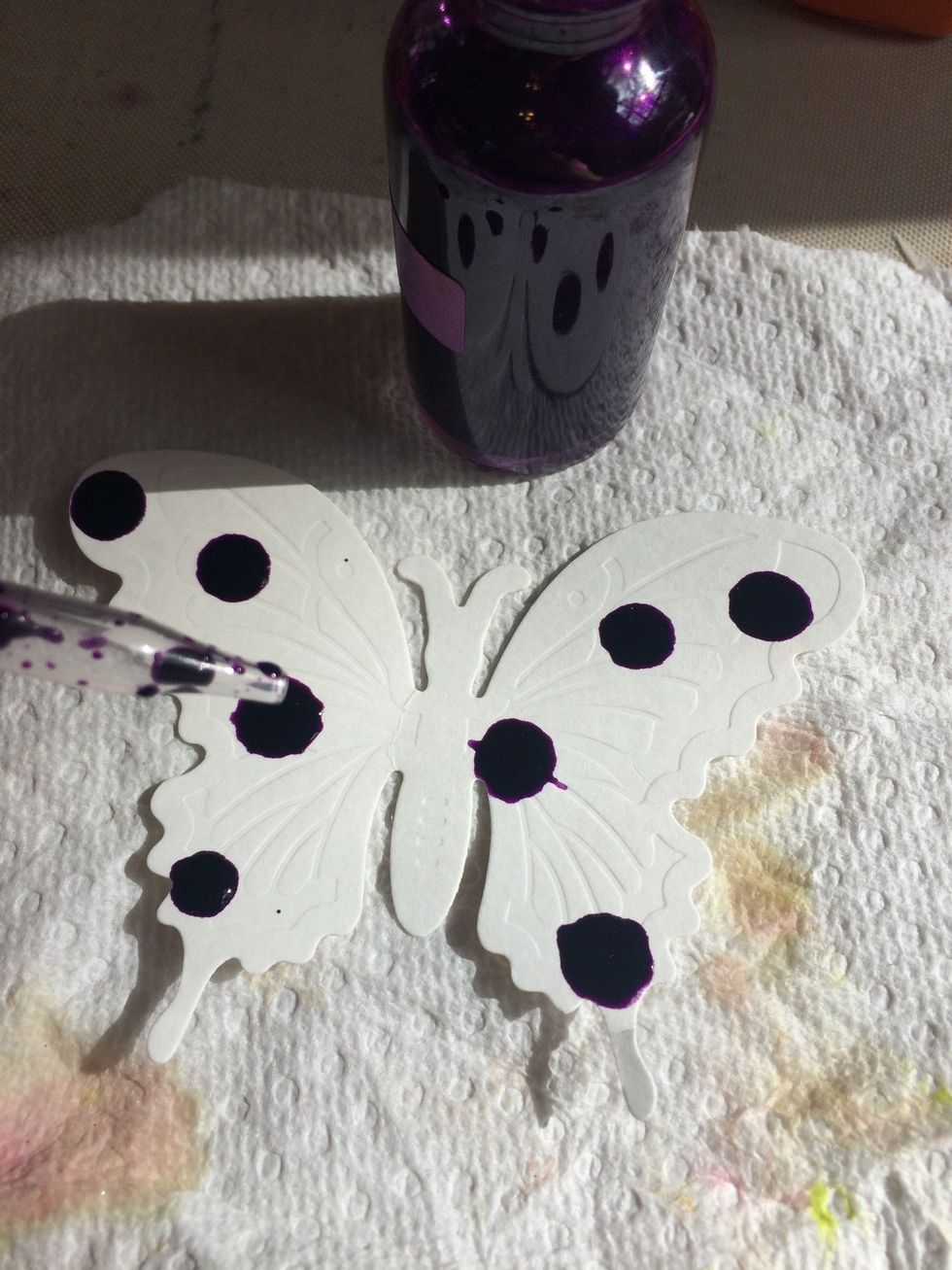 Then I wanted to add color to a butterfly I wanted to use in this layout. So I started with Minx in Majestic.