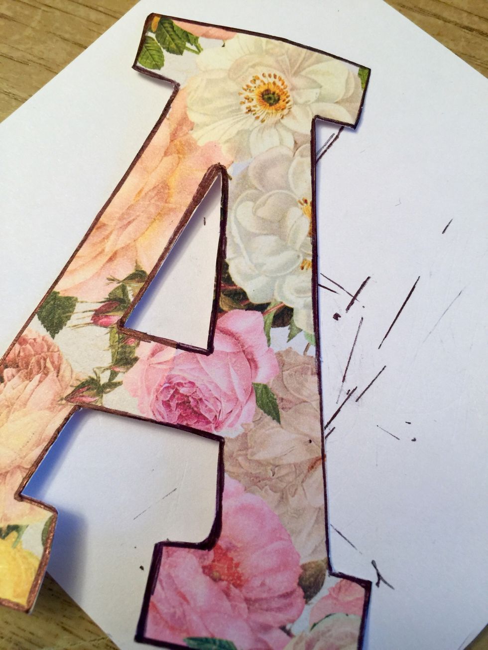 Then if you'd like trace the edges with marker.