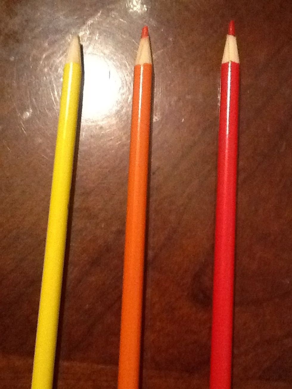 Then if you want to add color get yellow orange and red