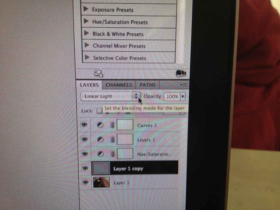 Then in blending mode...