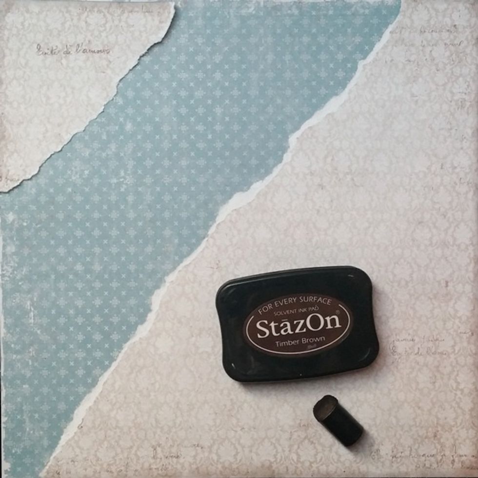 Then ink the outer edges of your two papers sheets to give it more depth.
