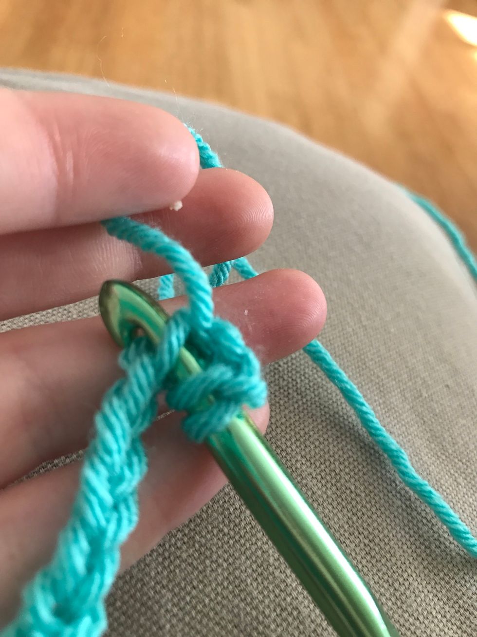 Then insert it into the 9th stitch