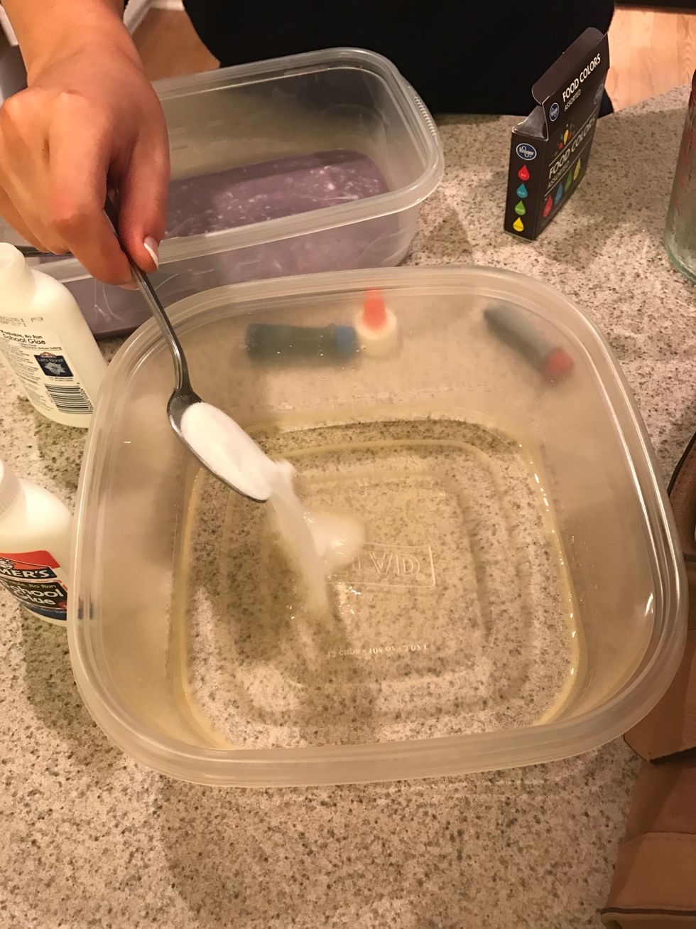Then into to the SAME bowl add 2 teaspoons of borax and mix.