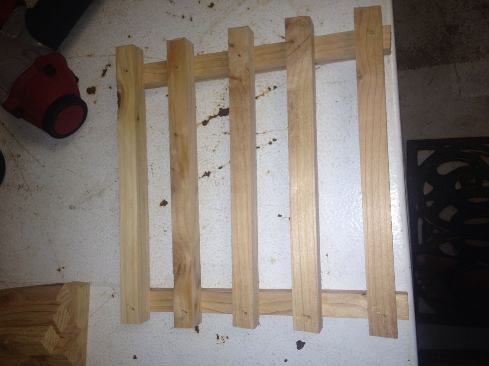 Then just dropped into place and stapled them together