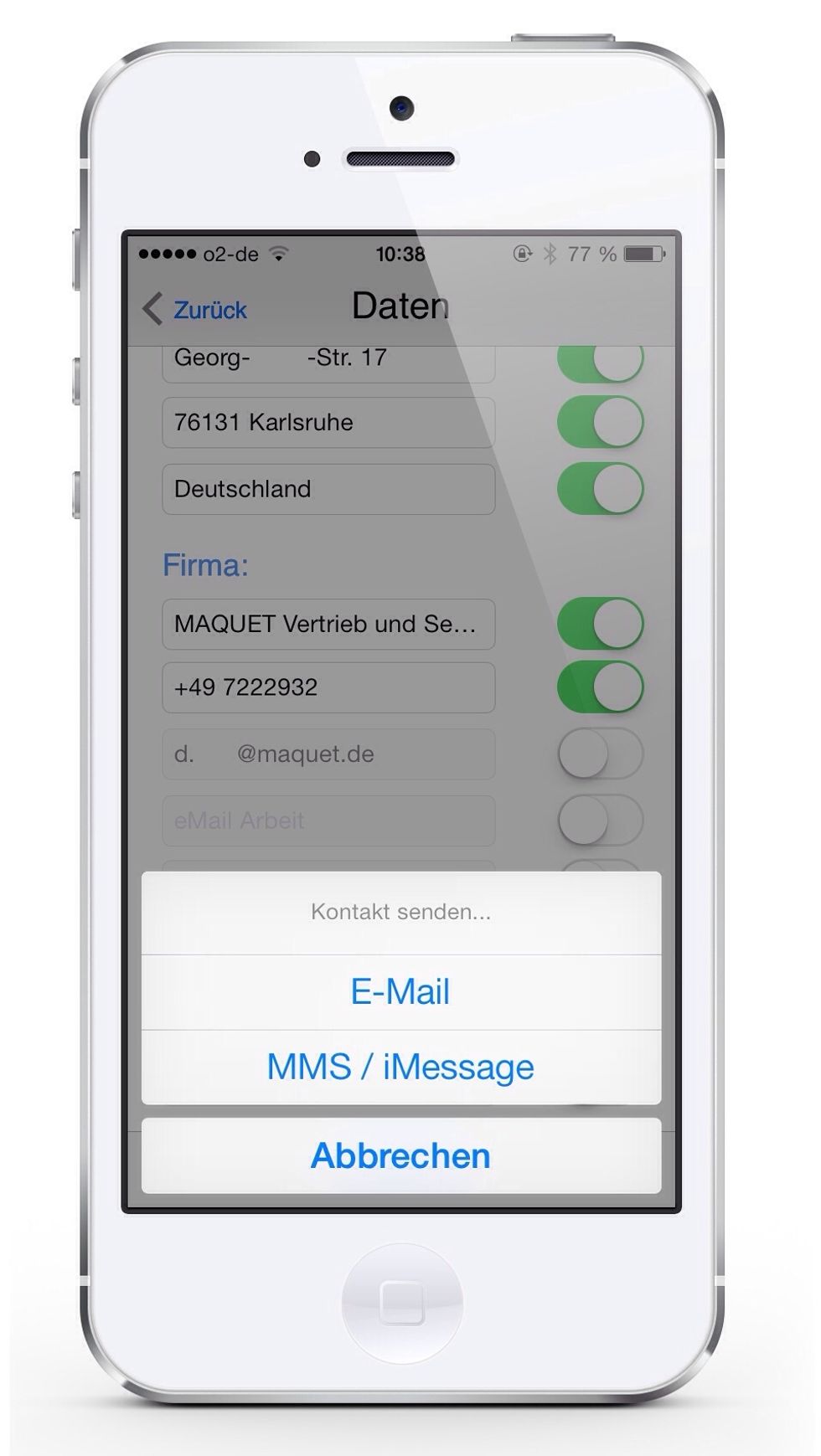 Then just hit the \u201esend\u201c button and choose \u201eMMS / iMessage\u201c