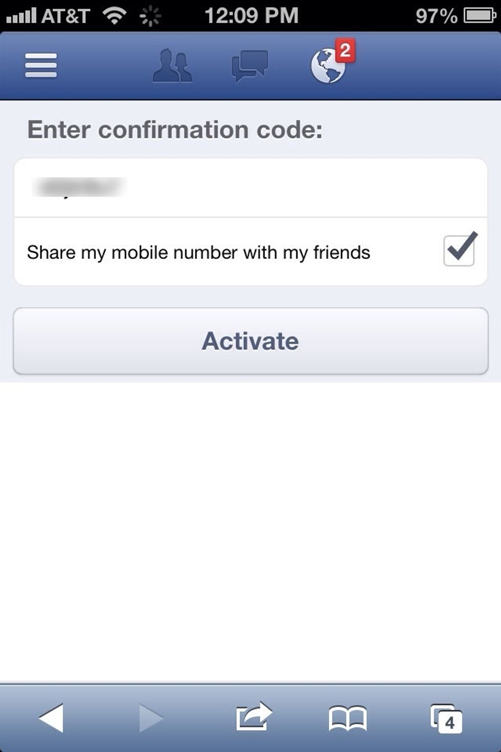 Then just tap Activate.