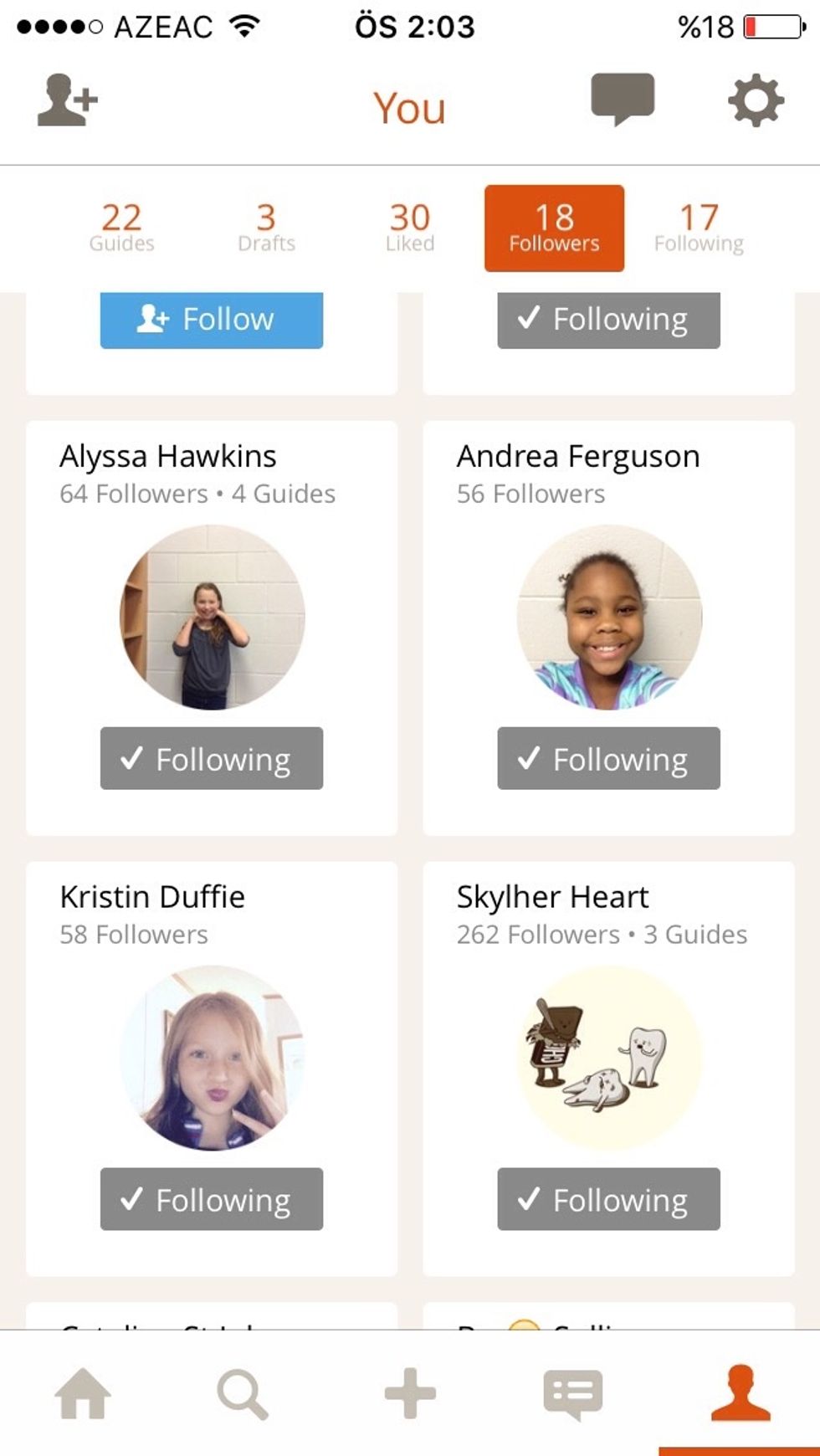 Then Kristin and Skylher. And Alyssa, Andrea