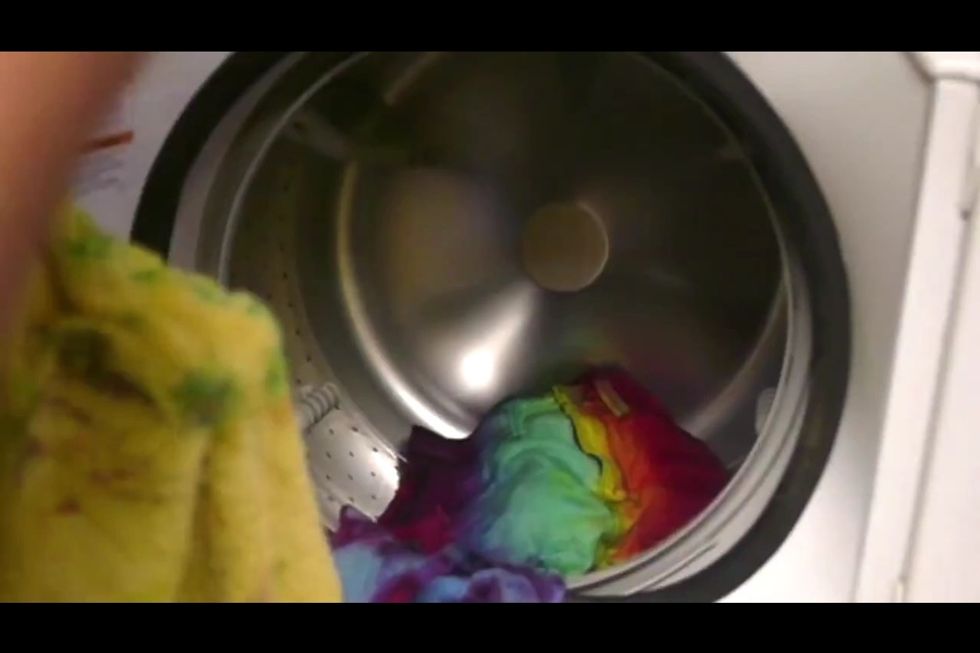 Then let them completey dry for a day and stick them in your washer.