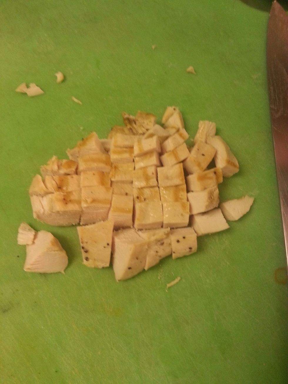 Then lets dice the chicken or slice its really up to you