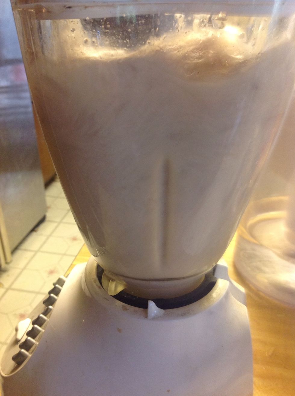 Then liquefy it all until the rice granules are extremely fine.