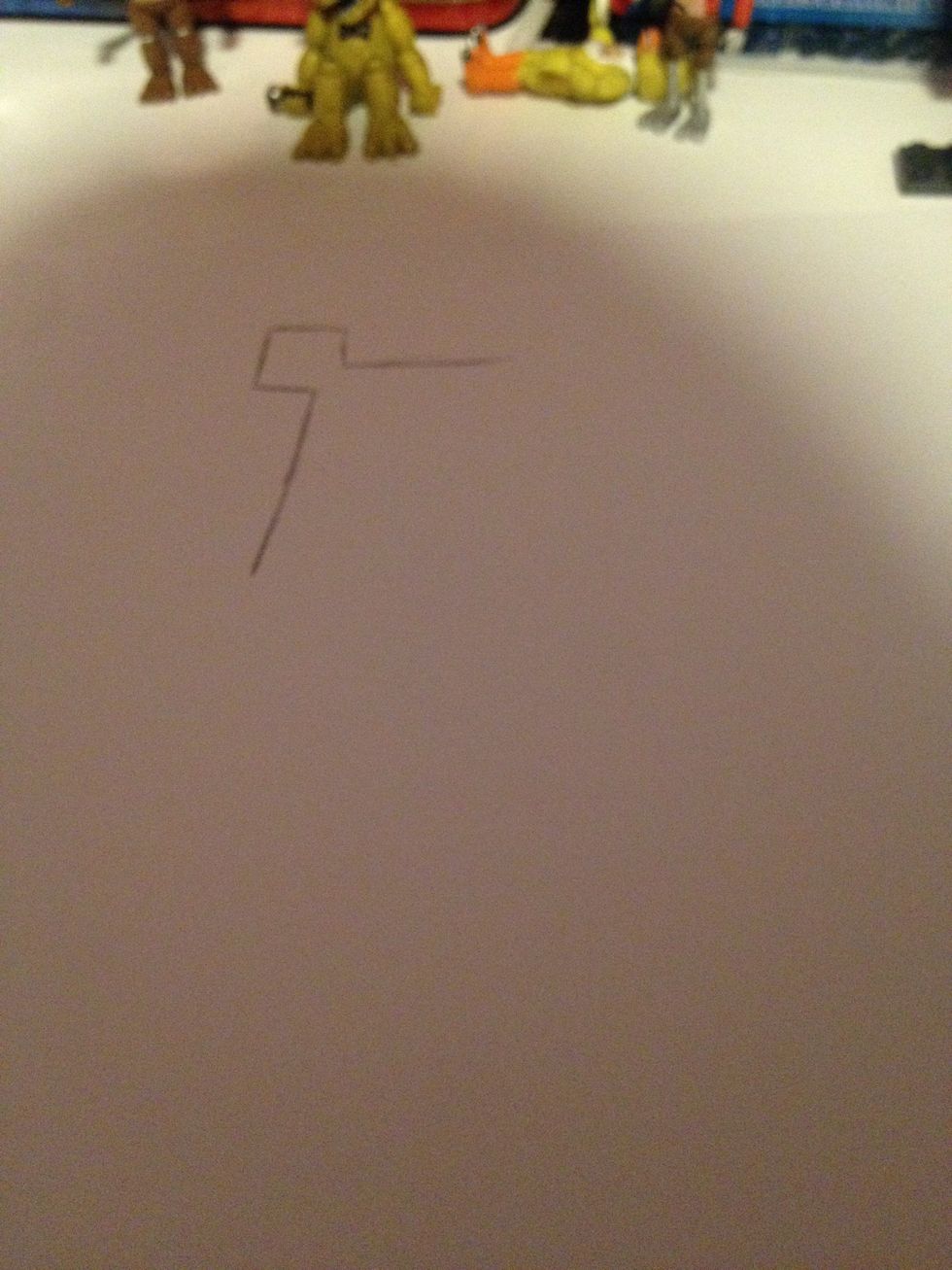 Then make a line coming down from the ear