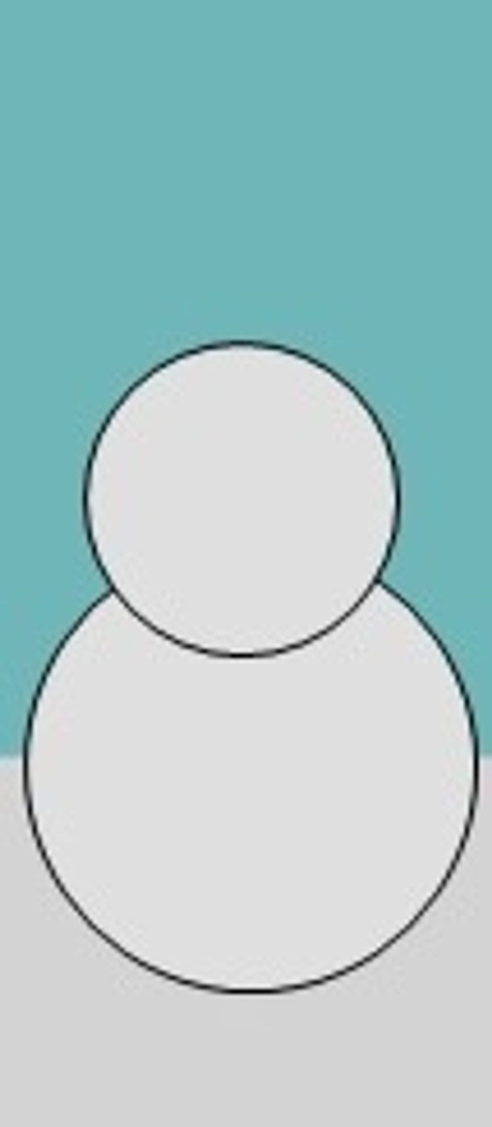 Then make a medium snowball and put it on the other Snowball by rolling it.