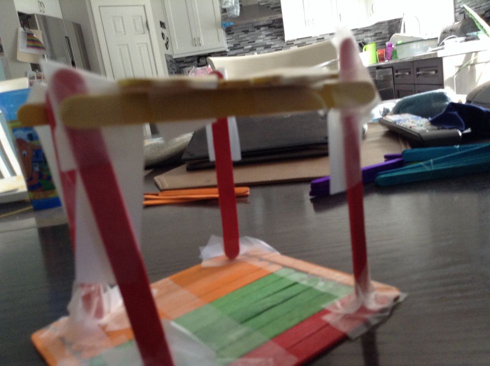 Then make it so the roof stands with tape