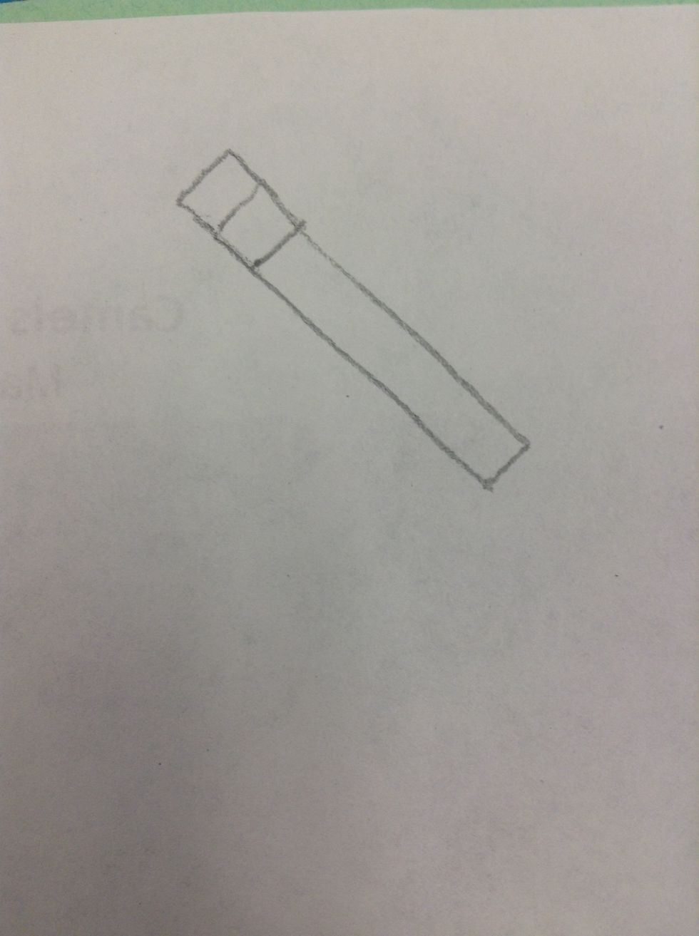 Then, make the back by making 2 small rectangles attached to the long rectangle